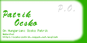 patrik ocsko business card